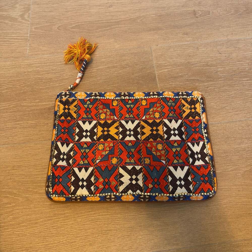 Steven by Steve Madden Embroidered Geometric Clutch